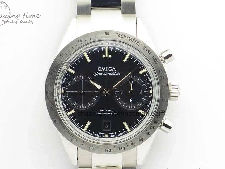0213 Speedmaster ’57 Co-Axial OMF 1:1 Best Edition Black Dial White Markers On SS Bracelet A Durable 8146